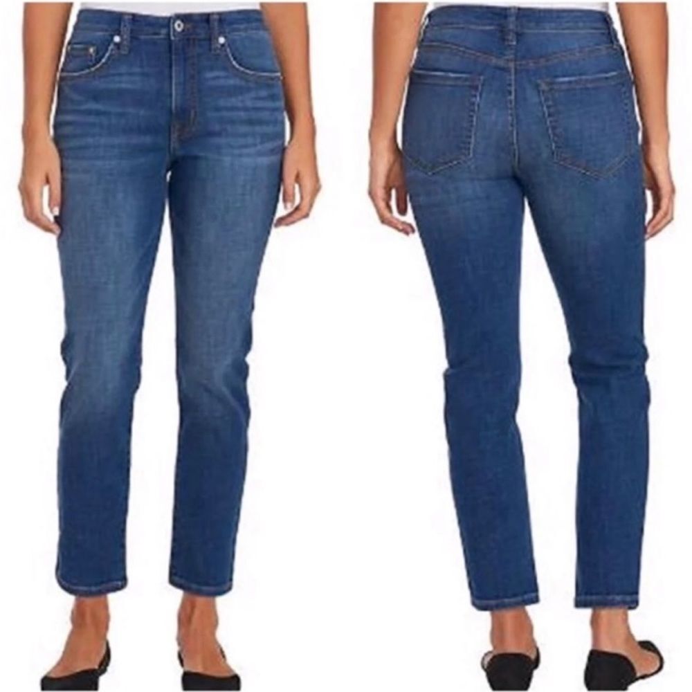 Ella Moss High Waist Straight Blue Denim Jeans Junior Size 6/28 Casual Chic Cute